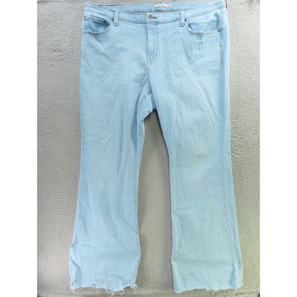 Levis Jeans Womens 22W Blue 726 High Rise Flare Light Wash Stretch Distressing - Picture 1 of 10